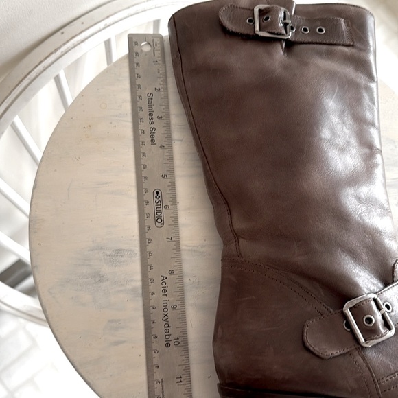 Naturalizer Brown Leather Size Zip Mid Calf Riding Boots Women 7 - Picture 11 of 15